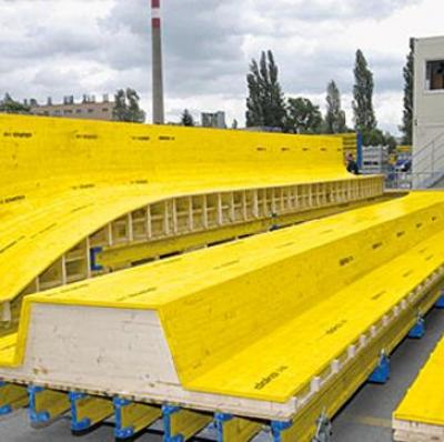 Pre-assembled formwork using top 50 beams and three-ply sheets