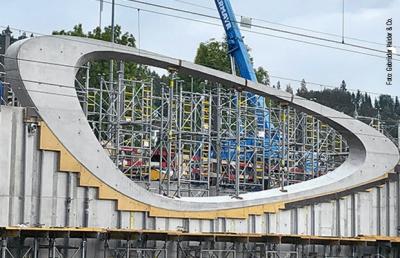 Site photo of the finished concrete “eye”