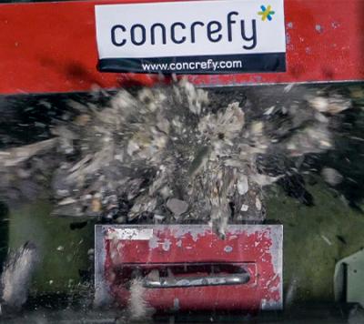 Concrete compressive strength test.