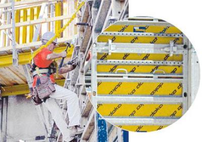 safety ties off handels integrated in the wall formwork