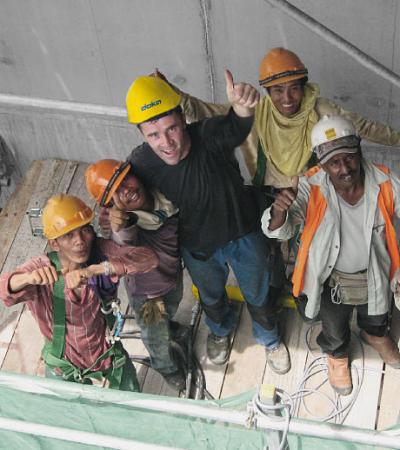 Workers on a jobsite