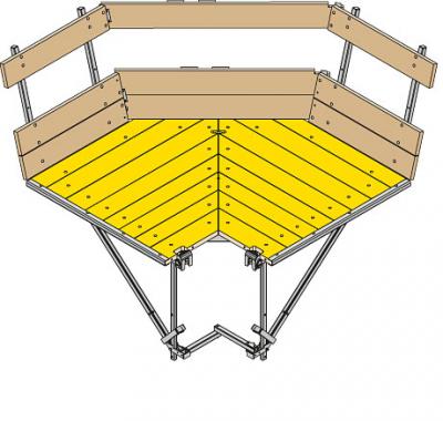 Saliekamās platformas K stūra