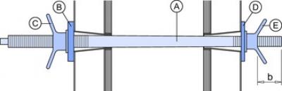 Taper-tie system 1 1/2"-1 1'/4" for wall form Framax Xlife
