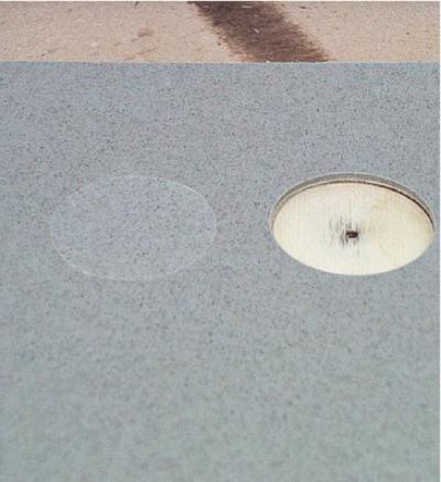 damaged areas of the wall formwork routed out