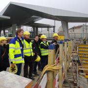 Eines der Highlights der dreitägigen Abschlussfahrt: Besichtigung der Großbaustelle Hauptbahnhof Wien.