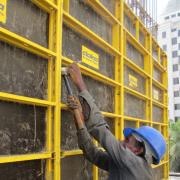 Hammer is the only tool required for installing framed formwork frami Eco at site