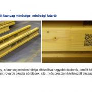 Tip 1 – A használt faanyag minősége: minőségi fatartó
<br />
Egyenes rostirány, a faanyag minden hibája eltávolítva nagyobb dudorok, benőtt kéreg, repedések a fában, rovarok okozta sérülések, stb…) és precízen kivitelezett ékcsapok.
<br />

<br />
