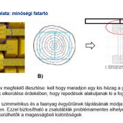 Tip 2 – Az öv vizsgálata: minőségi fatartó 
<br />
A) A gerinc és az öv megfelelő illesztése: kell hogy maradjon egy kis hézag a gerinc és az öv között, annak elkerülése érdekében, hogy repedések alakuljanak ki a fogak és az öv illesztéseinél.
<br />
B) Az öv rostiránya szimmetrikus és a faanyag évgyűrűinek tájolásának módja megfelelő kell legyen. Ezzel biztosítható a zsalutáblák problémamentes elhelyezése a fatartókon, mert elkerülhetők a magasságbeli különbségek.
<br />
