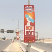 In a highly visible effort, campaign banners in four languages were erected along major bus routes of Lusail City sites.