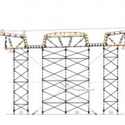 Schéma č. 3: Priečny rez typickou časťou podopretia mostovky
