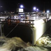 The dry dock in Baltimore is flooded when casting of the tunnel sections completes. Photo: Elizabeth River Tunnels Projects