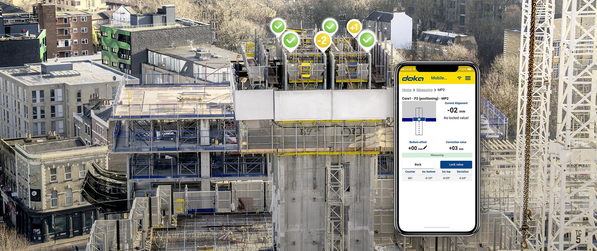 DokaXact formwork positioning for high rise