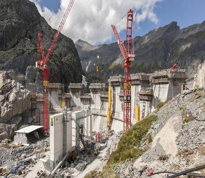Emosson reservoir dam height increase