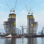 Die einzigartige Halbmondform erfordert individuelle Schalungslösungen von Doka. Fotocredit: Doka GmbH