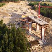 Fundamente und Pfeiler Feldaisttalbrücke Freistadt Nord.